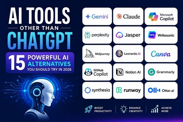 AI Tools Other Than ChatGPT: 15 Powerful AI Alternatives You Should Try in 2026 AI Tools Other Than ChatGPT: 15 Powerful AI Alternatives You Should Try in 2026