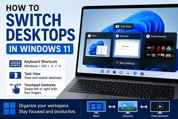 How to Switch Desktops in Windows 11 (Easy Step-by-Step) How to Switch Desktops in Windows 11 (Easy Step-by-Step)
