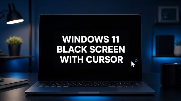 Windows 11 Black Screen with Cursor? Fix It Windows 11 black screen with cursor displayed on a laptop