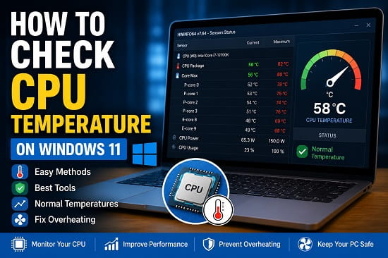 How to Check CPU Temperature on Windows 11 Checking CPU temperature on Windows 11 using monitoring software
