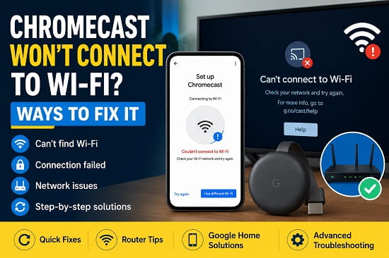 Chromecast Won’t Connect to Wi-Fi? Ways to Fix It Chromecast won't connect to Wi-Fi on Android during setup