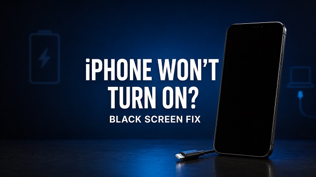 iPhone Won’t Turn On or Has a Black Screen? See How to Fix It iPhone that will not turn on showing a black screen beside charging and restart symbols