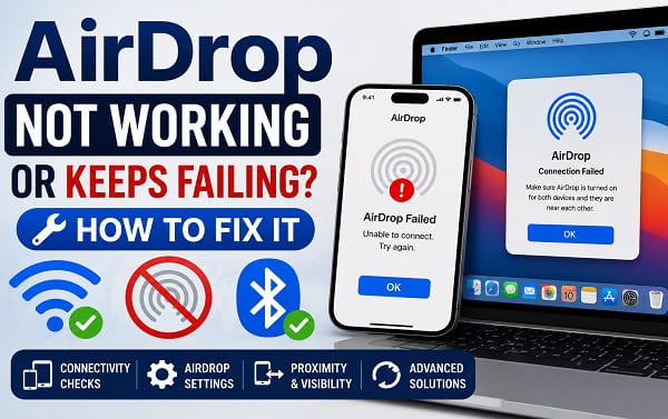 AirDrop Not Working or Keeps Failing? How to Fix It
