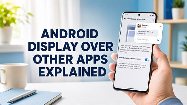Android Display Over Other Apps Explained Android display over other apps permission settings on a smartphone