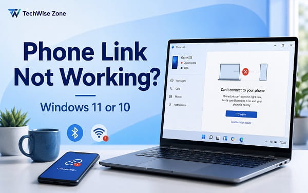 How to Fix Phone Link Not Working on Windows 11 or 10 hone Link not working on Windows 11 or 10 troubleshooting guide