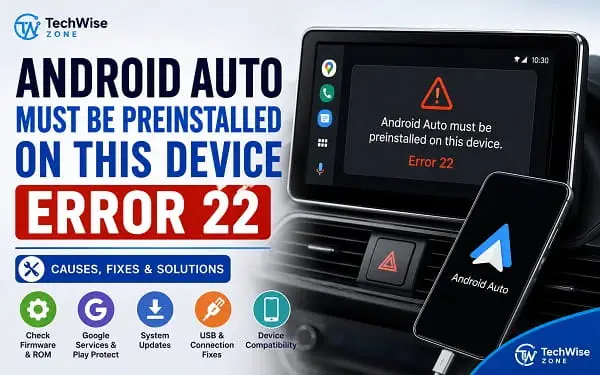 How to Fix Android Auto Must Be Preinstalled on This Device Error 22