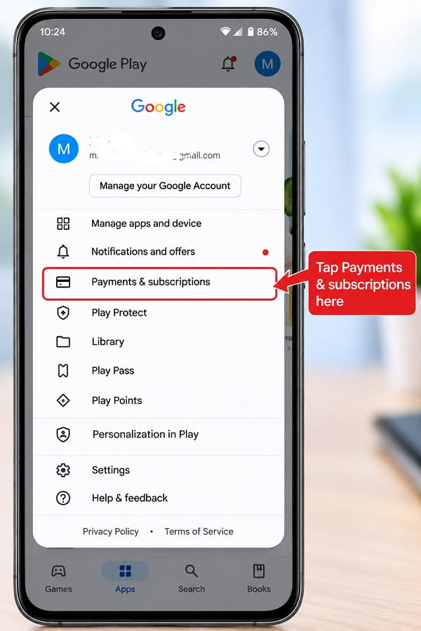 how to Cancel a subscription on Google Play