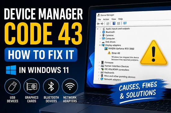 Device Manager Code 43: How to Fix It in Windows 11 Device Manager Code 43: How to Fix It in Windows 11