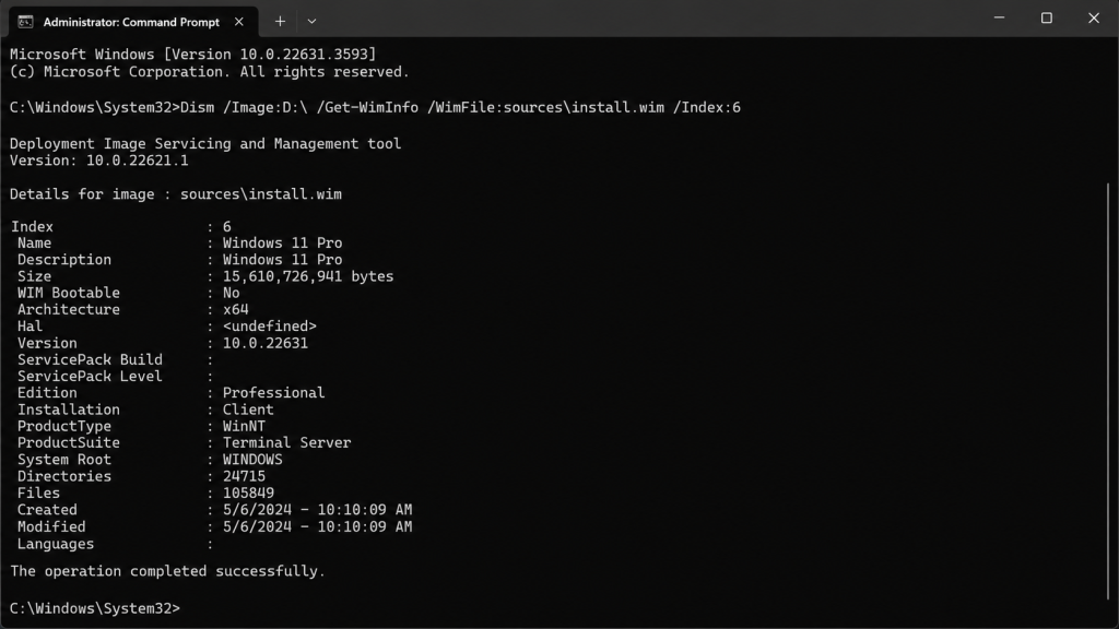 dsim error 0x800f0915